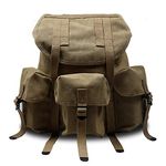 YBRR M14 Bag Backpack Replica WW2 US Army Style Backpack Outdoors Packs Canvas Bag, Khaki, free size, Molded