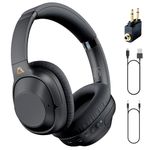 YMOO Bluetooth 5.2 Hybrid Active Noise Cancelling Headphones for Airplane Travel, Wired and Wireless ANC Headphones, 75H Playtime Over Ear Headphones, Bluetooth Headset with Mic for PC,Adults,Phone