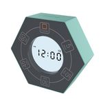 Znewtech Home & Office Timer with Clock, 5,15, 30, 45, 60 Minute Preset Countdown Timer, Easy-to-Use Time Management Tool (Cyan)