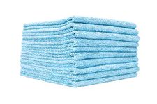 The Rag Company - Edgeless 300 - Microfiber Detailing Towels, Perfect for Removing Polishes, Sealants, and Glaze; Great for Interior Cleaning and Dirty Jobs; 300GSM, 16in x 16in, Blue (10-Pack)