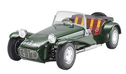 TAMIYA 24357-000 300024357 Alfa Romeo Fahrzeug 1:24 Lotus Super 7 Series II, Highly Model, Plastic, Assembly Kit, Detailed Replica, Unpainted, White