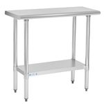 Hally Stainless Steel Table for Prep & Work 18 x 36 Inches, NSF Commercial Heavy Duty Table with Undershelf and Galvanized Legs for Restaurant, Home and Hotel