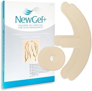 NewGel Advanced Silicone Professional Scar Sheets by MyNewGel, Sheeting Set, Ultra-thick for breast reconstruction surgery "anchor" scars, 2 breast anchors and 2 areola circles (4-Count) - BEIGE