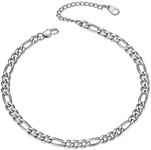 GOLDCHIC JEWELRY Women's Figaro Ankle Bracelets Chain, Stainless Steel Anklets for Women Girls, 10 inches