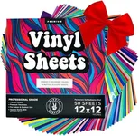 HIPPIE CRAFTER 50 Pack Adhesive Permanent Vinyl - Endless Crafting Possibilities with Glossy & Matte Vinyl Sheets to Decorate Your House, Party, Car, Mugs, and More