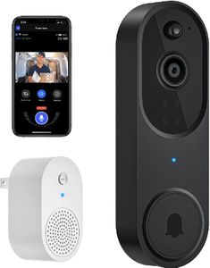 Occuwave 1080P Video Doorbell Camera Wireless with Chime, Cloud Storage, Night Vision, 2.4Ghz WiFi, Live Image, 2-Way Audio, Indoor Surveillance, Real-Time Alert (Black)