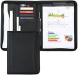 LOCAL LION Portfolio Folder A4, Conference Folder A4 Zipped with Notebook, A4 Clipboard Folder, Work Folder, Organiser A4, PU Leather Document Folder for Resume, Interview, School, Office