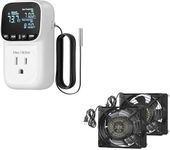 DEWENWILS 2 Pack 120V AC Fan, Waterproof Exhaust Fan 80mm, Digital Temperature Controller