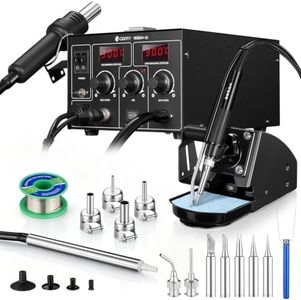 GOORY 3-in-1 Soldering Station with Electric Fume Extractor, Hot Air Rework