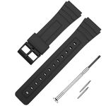 DBLACK ''CDS1'' 18mm Watch Strap // Compatible With ''CASIO'' F-91W, F-91WG, F-91WM, F-94WA, F-93W, F-105W, F-106W, F-28W & Other Models (Black)