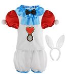 ReliBeauty Bunny Costume Wonderland for Kids Boys and Girls Easter Costume Toddler with White Rabbit Ears, 4T-4/110