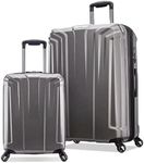 Samsonite Endure 2 Piece Hard Suitcase Set Silver Expandable, TSA Lock, USB port, 360° Rotate