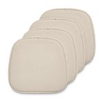 HAVARGO Chair Cushions for Dining Chairs Set of 4 Kitchen Chair Cushions U Shaped Chair Pads Non Slip Backing Seat Cushions, 16 X 15 X 1.2 inches, Comfort Seat Cover for Indoor Decor, Beige