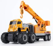 Coelon Excavator Toy Metal Head Bulldozer Long Crane Truck Friction Powered Engineering Vehicle Model Construction Toy for 2 3 4 5 Years Old Boy and Girl