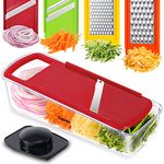 Geedel Mandoline Slicer for Kitchen, Cheese Grater Carrot Shredder Zucchini Julienner for Veggies, Cheese, Fruit, Salad and More