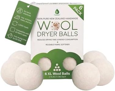 Pursonic Laundry Wool Dryer Balls – Reusable Dryer Balls Made from 100% Pure New Zealand Wool – Natural Fabric Softener Balls - Saves Drying Time/Energy Consumption (Pack of 6)
