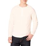 Amazon Essentials Men's Slim-Fit Long-Sleeve Henley Shirt, White, Medium