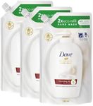 Dove Moisturising Eco-Refill for Liquid Hand Wash Nourishing Silk Effective Antibac Cleansing for 24H Nourishment and Instantly Soft Skin 500ml, 3 Pack