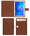 Acm Multi Protective Leather Flip Case with Viewing Stand Compatible with Huawei Honor mediapad t3 10 ags-l09 Tablet Front & Back Cover Golden Brown