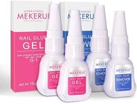 Mekerui(2 Sets) New Upgrade Super Strong Nail Glue Gel and Quickly Nail Glue Remover Set Press on Nail,G1 Long-Lasting 30+ Days Without UV Light,R1 Dropper-Type Easily Remove Nail, Salon Professional