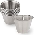 C&S Event Supply Co. 2.5oz Ramekins - Commercial Grade Silver Stainless Steel Sauce Cups, Round Small Bowls for Dipping Sauce Cup & Portion Control - Ideal for Au Jus, Condiments, Dips - Set of 12