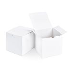 SHIPKEY 10PCS White Cardboard Gift Boxes with lids |10x10x10 cm Square Boxes | Small Gift Boxes Suitable for Party, Wedding, Christmas, Holidays, Birthdays and All Other Occasions