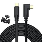 COOYA Camera Tethering Cable USB C to USB-C Cord 90° Right Angle for Fast Transfer/Charging Between Camera and Computer+Cable Lock Clamp for Sony A7 III/IV A7C A7RIV Canon R5 R6 R10 Nikon Z6 Z7, 5.0 m