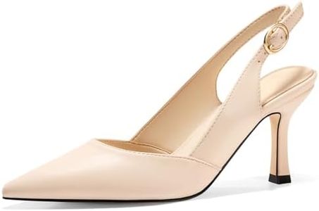 Rilista Womens Slingback Pumps Closed Pointed Toe Kitten Heel Sandals Wedding Evening Party Dress Shoes