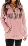 MYMORE Mama Sweatshirt Women Leopar