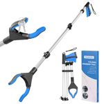 YAUNGEL 43'' Litter Pickers, Grabber Stick with Magnet, Grabber for Disabled, Extra Long Foldable Litter Pickers for Adults, 108CM Pick Up Stick Grabber with 360° Rotating Jaws Reaching Aids (Blue)