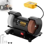 Ecarke 3" Mini Bench Grinder Compatible with Dewalt 20V, Bench Grinder 2000-10000 RPM Variable Speed with AC Adapter, Dual Grinding Wheels for Sharpen Knives, Drills, Steel, Rust Removal, No Battery