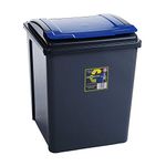 Wham 25/50 Litre Plastic Waste Bin with Flap color Lid Recycling Bin (50L Blue)