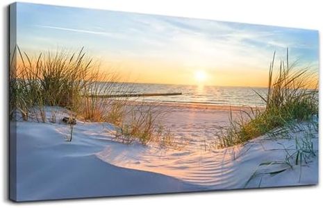 Wall Decorations For Living Room Large Canvas Wall Art For Bedroom Modern Fashion Office Wall Decor Pictures Wall Artwork Blue Sun Beach Grass Ocean Landscape Paintings Canvas Art Prints Home Decor