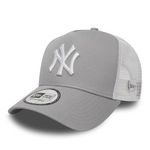 New Era New York Yankees MLB Clean Grey White 9Forty A-Frame Adjustable Trucker Cap for Kids