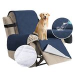 H.VERSAILTEX 100% Waterproof Sofa Slipcover Washable Recliner Chair Cover Recliner Cover Recliner Slipcover for Living Room Non-Slip Furniture Protector for Pets Dogs (Recliner, Navy)