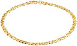 Barzel 18K Gold Plated Curb/Cuban Link Chain Bracelet - Made In Brazil