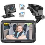 Hertekdo Baby Car Camera for Backseat, 4.3'' HD 1080P Night Vision Monitor with Camera,Rear Facing Car Baby Monitor Wide View Backseat Camera,Easy Install 360° Rotation & 150° Wide View Carseat Camera