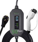 PRIMECOM Level 2 Electric Vehicle (EV) Charger (220V / 240Volt, 16Amp) Portable EVSE Smart Electric Car Charger, 30', 40', and 50 Feet Lengths (NEMA 14-50P, 50 Feet)