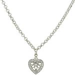 1928 Jewelry Classic Crystal Heart Pendant Necklace 16" + 3" Extender