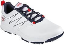 Skechers Men's GO Golf Torque Trainers, White Synthetic/Navy/Red Trim, 8 UK