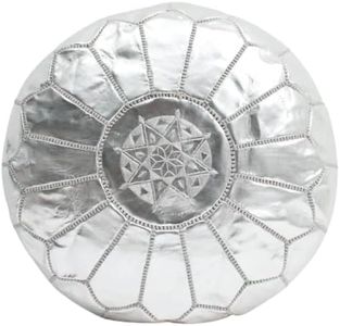 Silver Moroccan Ottoman Pouf