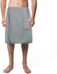 Polyte Quick Dry Microfiber Waffle Bath Towel Body Wrap for Men, One Size (Gray)