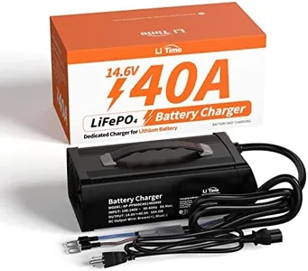 LiTime Lithium Battery Charger 14.6V 40A, Special for 12V LiFePO4 Battery, with Display Instruction and LED Indicator, AC-DC Smart Charger for 12.8V LiFePO4 Lithium Batteries, 40A Fast Charging