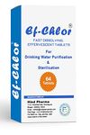 Ef-Chlor 400mg fast dissolving Effervescent Tablets for Drinking Water Purification & Sterilization 1 Tablet purifies 100 litress Water pack of 64 tablets