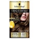 Schwarzkopf Oleo Intense Permanent Brown Hair Dye, Oil Enriched, Ammonia Free, Up to 100 Percent Grey Coverage, Light Brown 5-10