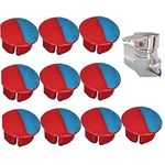 Ppmter Hot/cold Indicator for Faucets, 10 Pcs Universal Hot and Cold Signs Buttons for Kitchen Bathroom Sinks Faucets