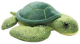 Wild Republic Hug’Ems Sea Turtle Plush, Stuffed Animal, Plush Toy, Gifts for Kids, 7,Green Sea Turtle,18 cm