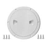 6" White Circular Inspection Hatch Marine Access Port Hatch Cover,Boat ABS Round Non Slip Inspection Hatch,Deck Plate with Screws,with Bottom Seal,Rubber O-Rings and Sponge Seal Double Waterproof