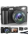 4K Digital Camera with Flash, 48MP 