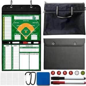 Magnetic Baseball Lineup Board for Dugout, Collapsible Softball & Baseball Clipboard for Coaches | Includes 60 Magnets, Markers, Eraser & Water-Resistant Carrying Bag for Coaches, Players, Teams